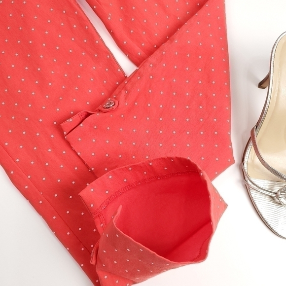 New Rafaella Coral White Dotted Pants Size 6 - Picture 6 of 7